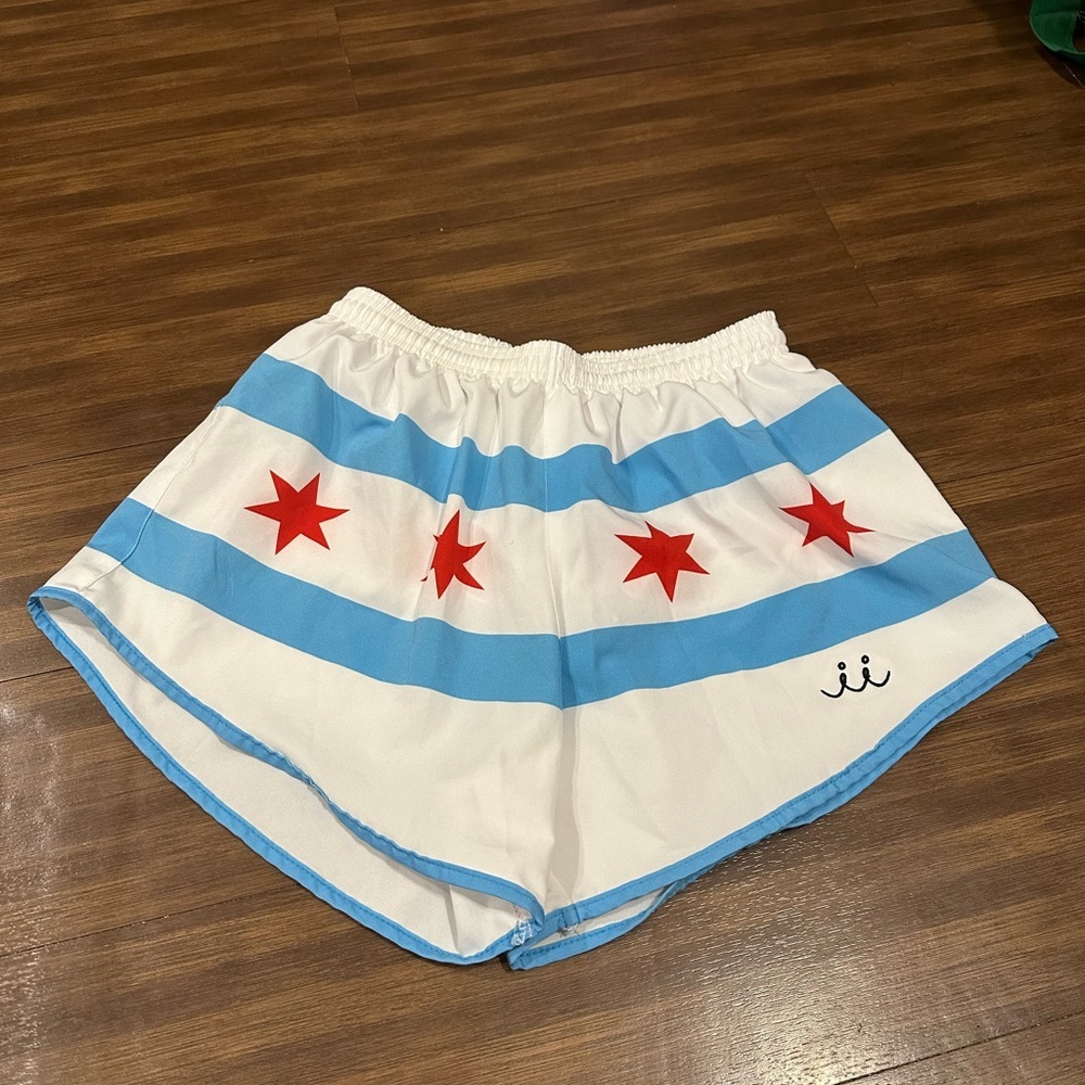 Chi Chi Sport The Mag Miler chicago flag running shorts size large - Picture 2 of 8
